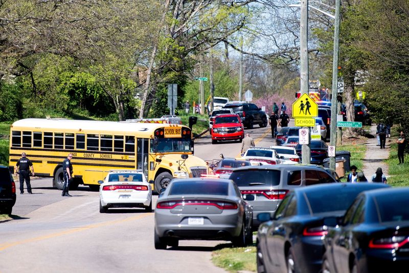 Police respond to the incident with reports of multiple shots fired at a Tennessee school