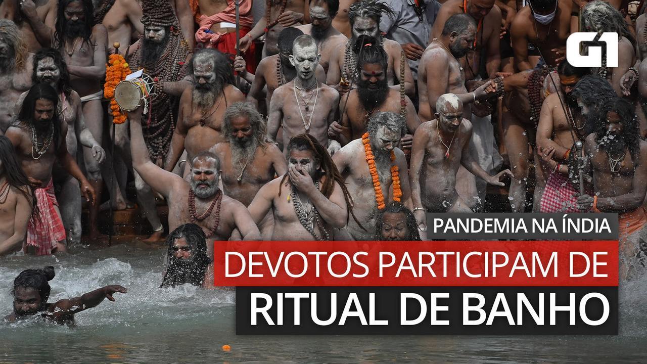 Video: Devotees participate in bathing rituals during the pandemic in India