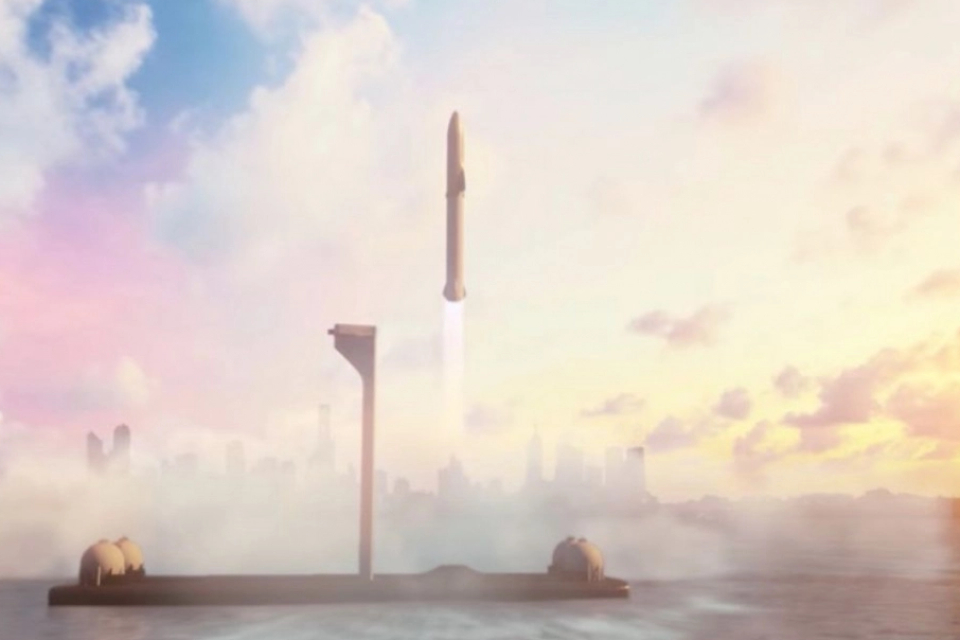 SpaceX begins building its first floating spaceport