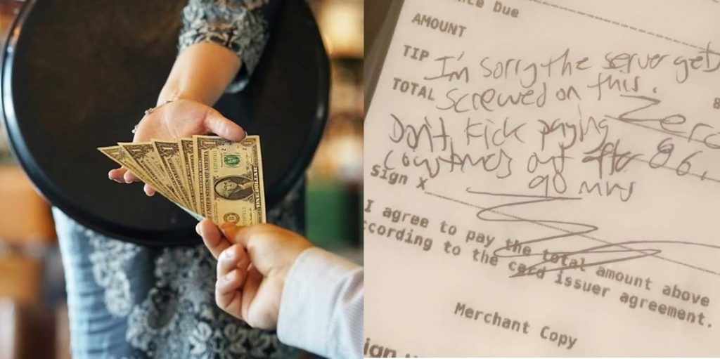 The names of the waitress are called by the customer and she receives donations of 11,000 Brazilian riyals