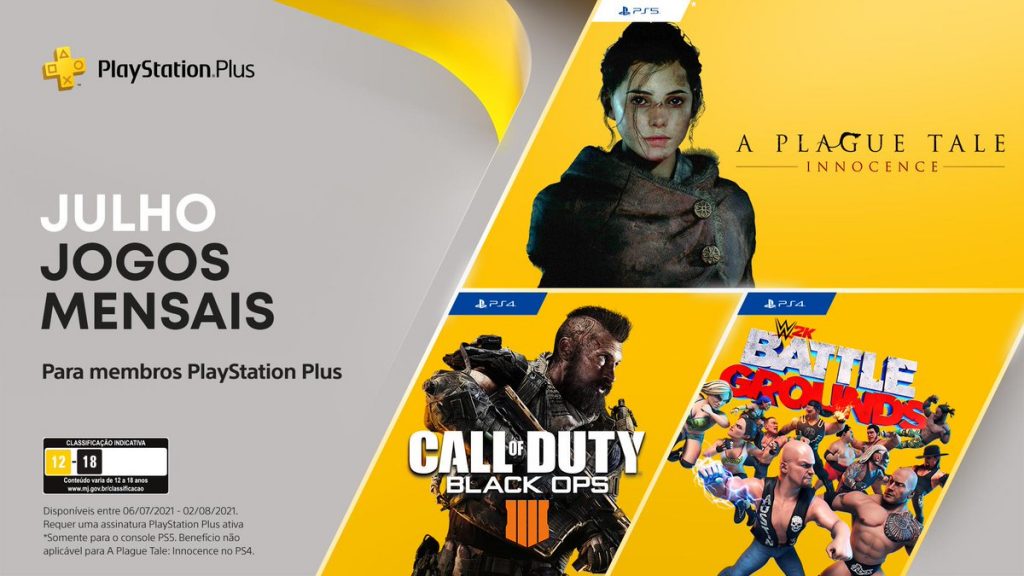 PS Plus subscribers will get A Plague Tale: Innocence, Call of Duty: Black Ops 4, and WWE 2K Battlegrounds in July 2021