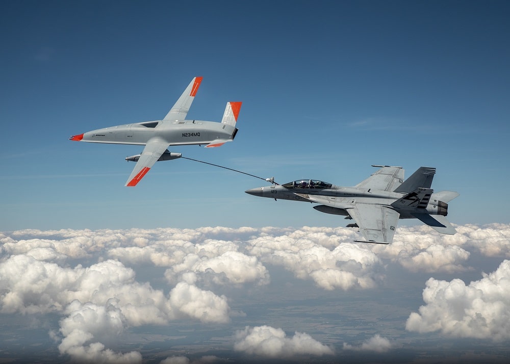 The United States uses a drone to refuel in the middle