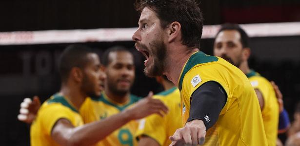 Brazil defeated the United States in a men's volleyball match