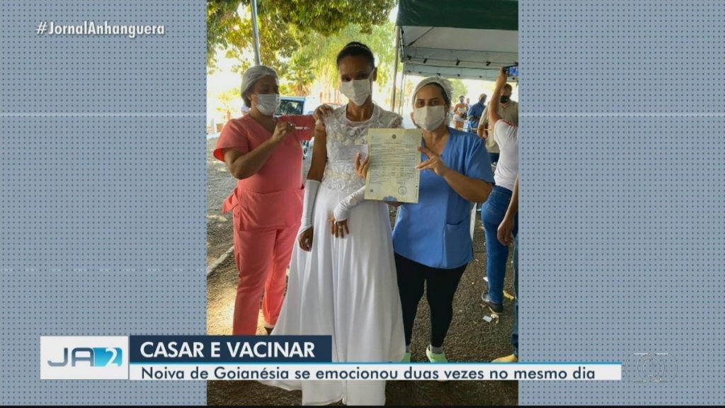 The bride gets married and goes straight to the health center to be vaccinated in Goiânia |  Goiás