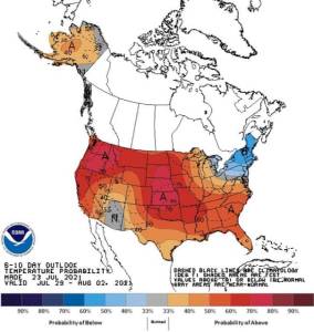 The heat dome over North America predicts higher temperatures across the continent.