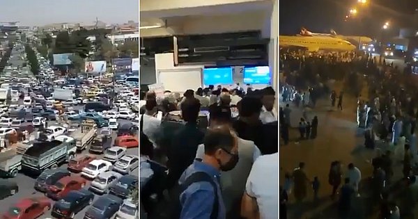 After the Taliban attack, videos show the desperate rush to Kabul airport