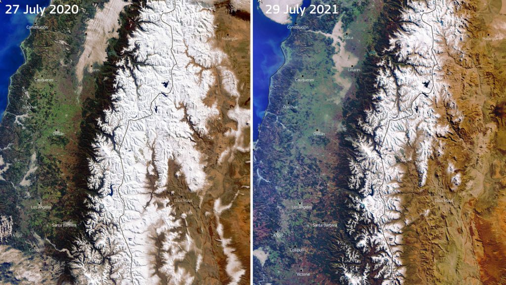 Neve na Cordilheira dos Andes