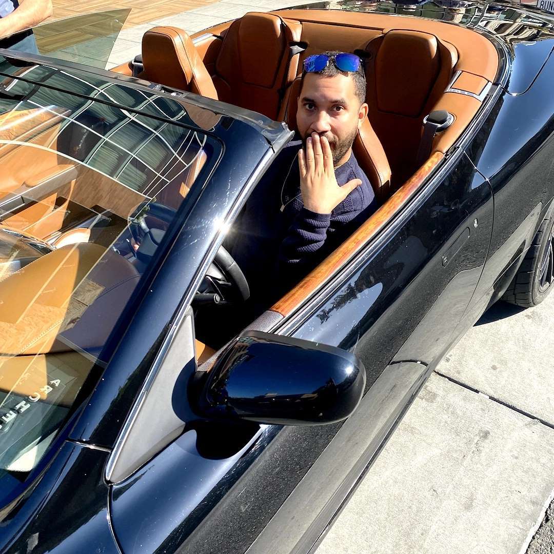 Gil shared clicks from within the convertible (Image: Instagram)