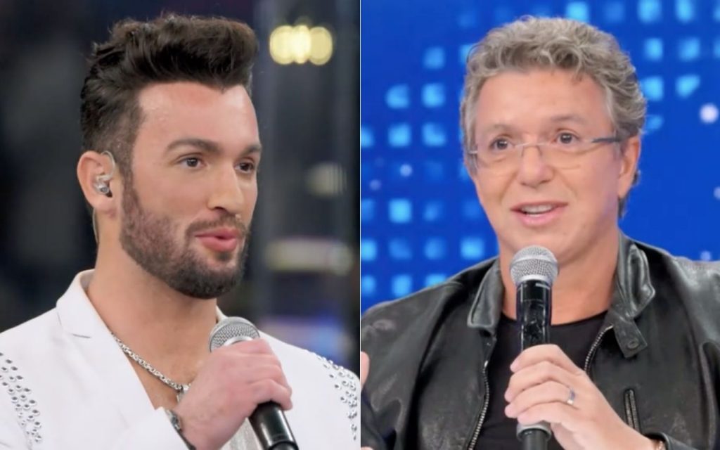 Diego Hipolito mocks and takes Ponneho's ear at Show dos Famosos TV News