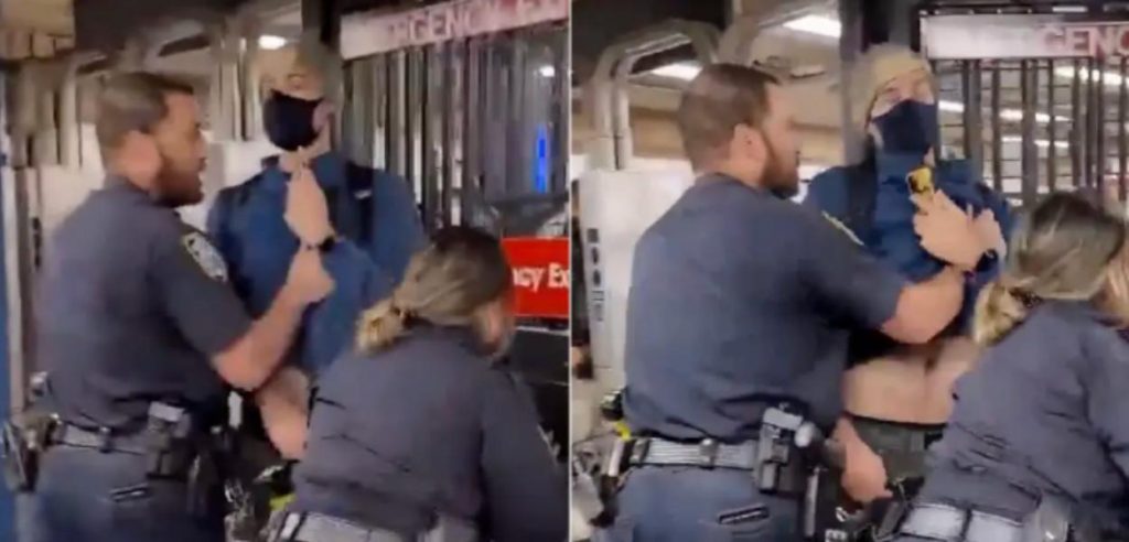 A young man was expelled from the New York subway when he asked the police to wear masks (video)