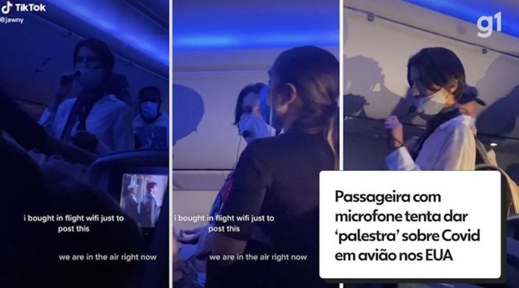 Passenger with microphone trying to give a 'lecture' about Covid in plane;  watch |  Globalism