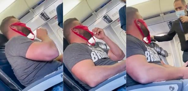 The man was ejected from the plane for wearing masked underwear in protest