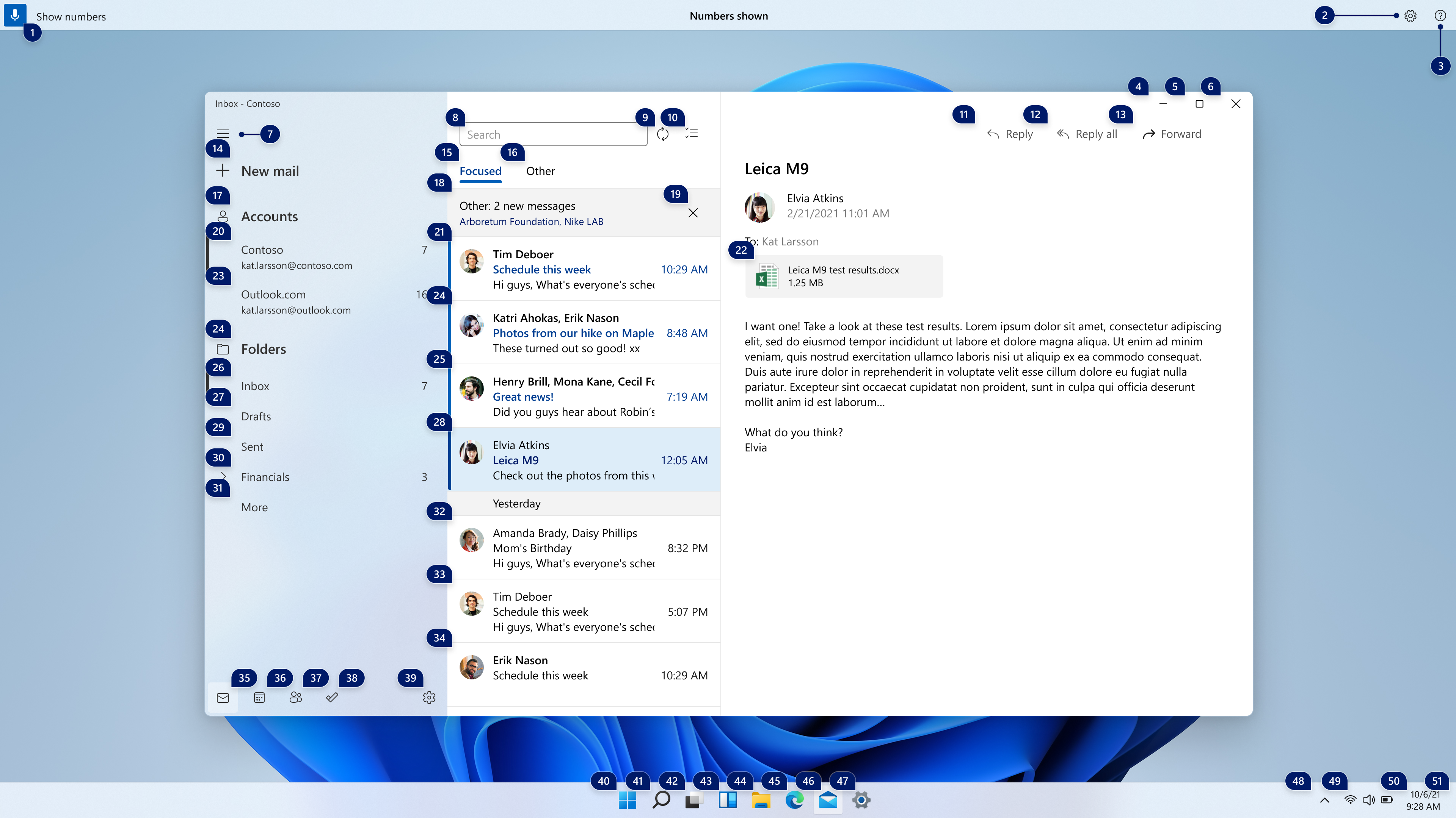 Tabs by numbering method for Voice Access in Windows 11. (Source: Microsoft / Reproduction)