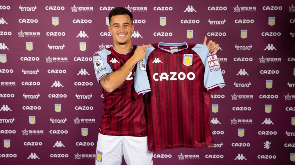 Coutinho has been officially announced by Aston Villa on loan and gets an unusual number
