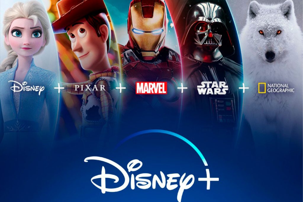 Foto com personagens de filmes disponibilizados no Disney+