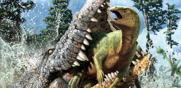 A dinosaur was found inside the stomach of a prehistoric crocodile