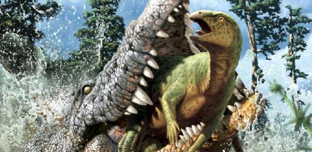 A dinosaur was found inside the stomach of a prehistoric crocodile