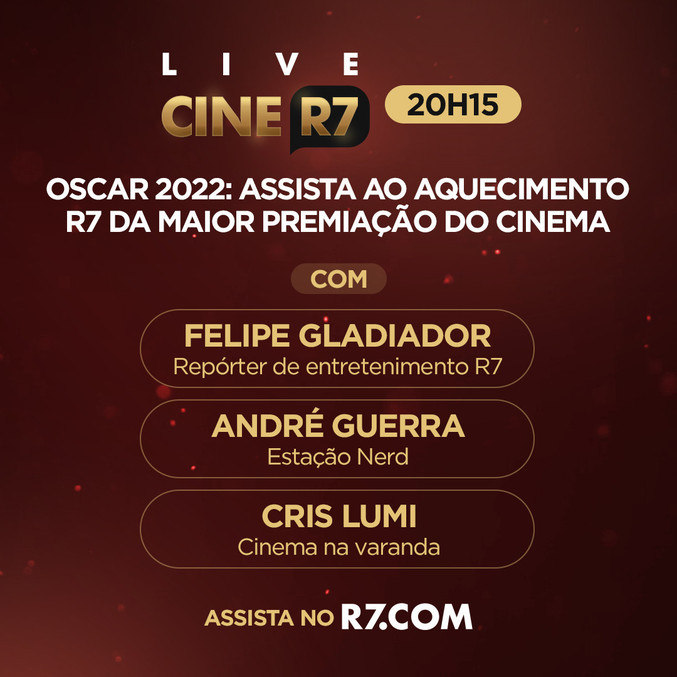R7 lives on with the Oscars 2022 warm-up this Sunday (27) - Entertainment