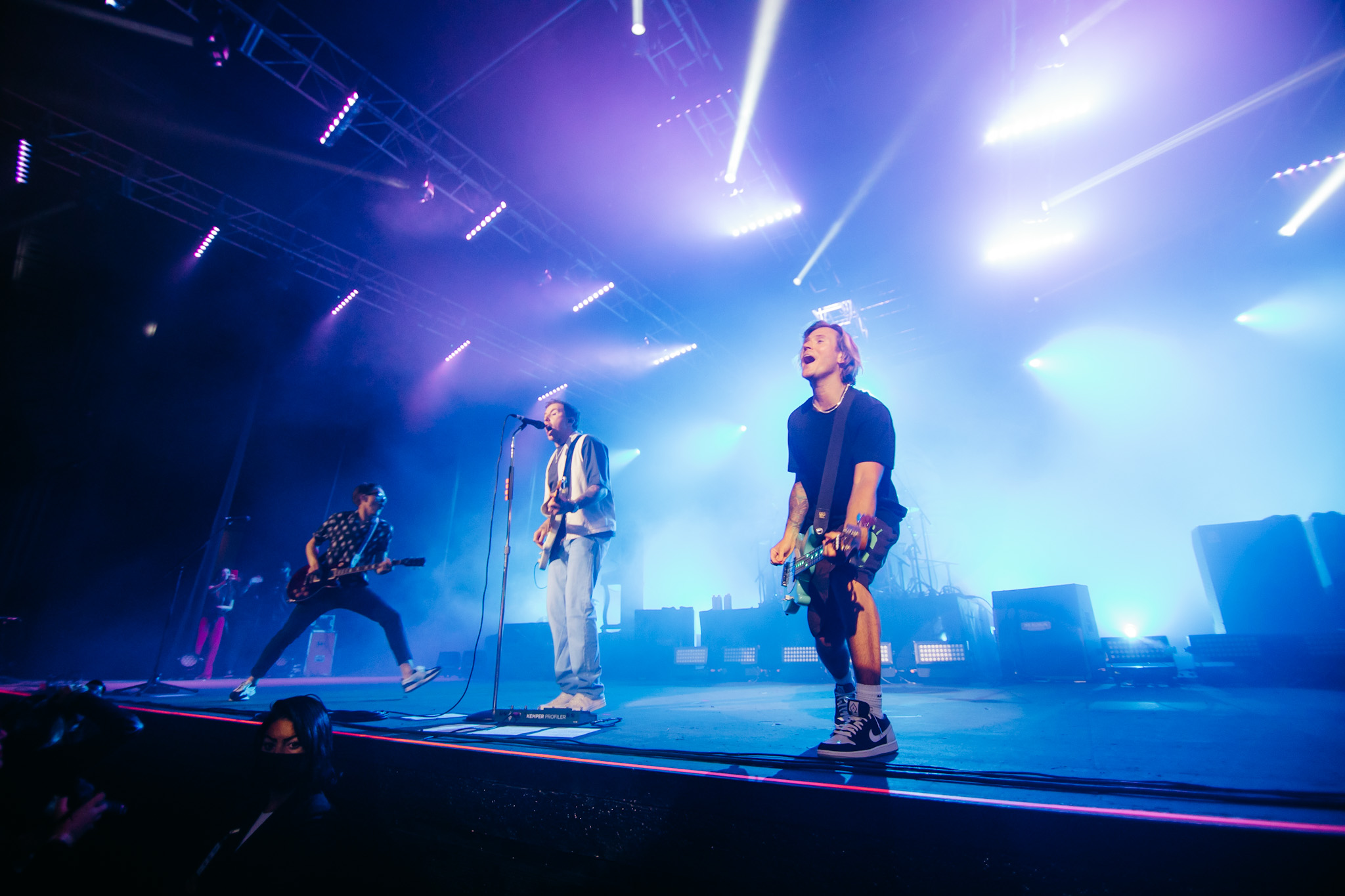 McFly's Tom Fletcher, Danny Jones and Dougie Poynter at a show in Sao Paulo