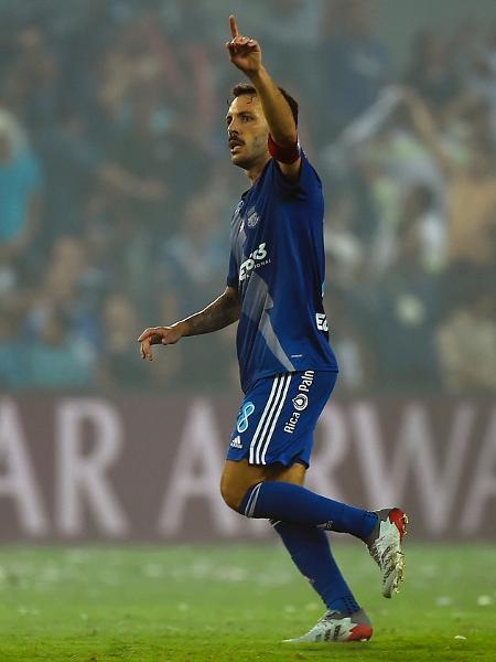 Sebastian Rodriguez, from Emelec, celebrates a goal against Atlético MG in the Copa Libertadores - Rodrigo Buendía / AFP - Rodrigo Buendía / AFP