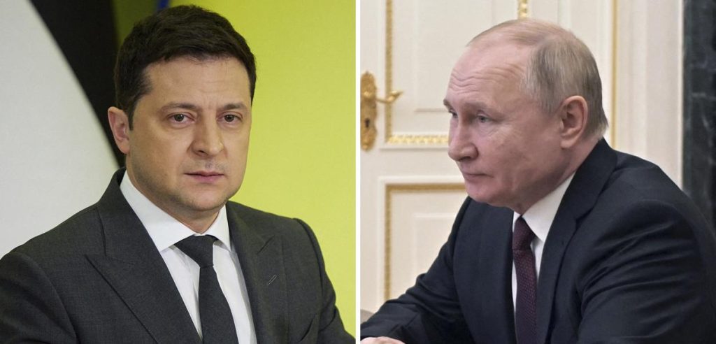 www.brasil247.com - Presidentes Volodymyr Zelensky (Ucrânia) e Vladimir Putin (Rússia)