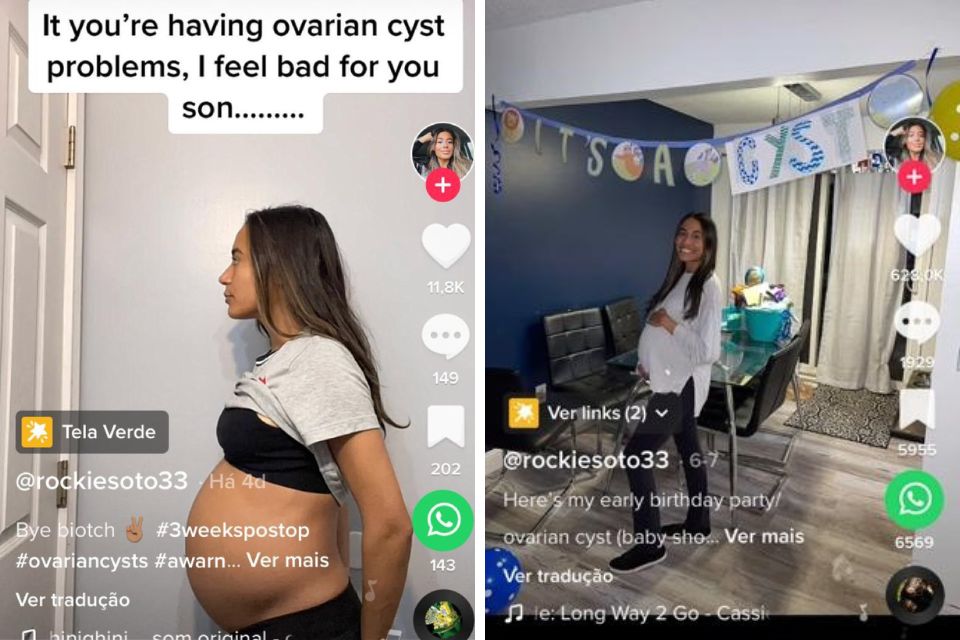 A young woman bathes her baby and tests a pregnant woman for a giant ovarian cyst