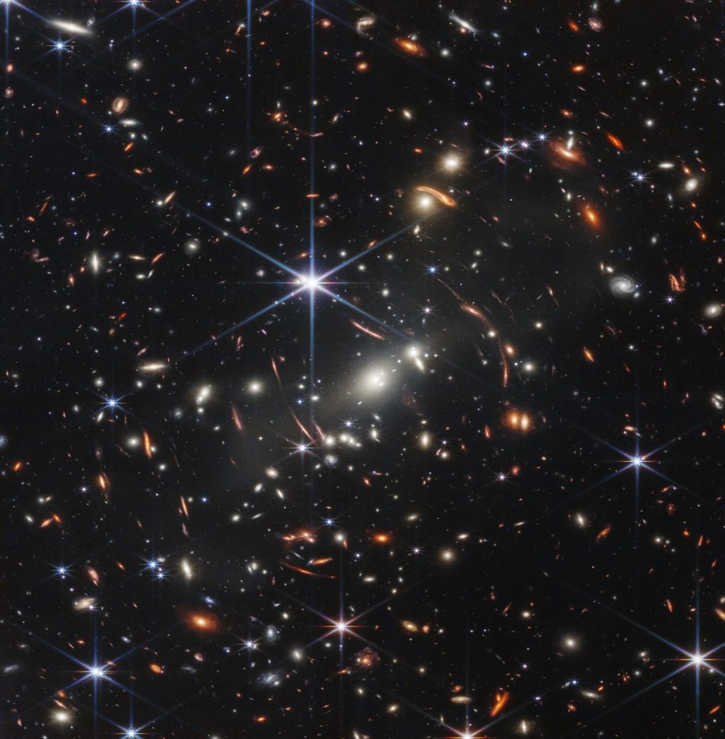 The first image from the James Webb Telescope shows hundreds of galaxies.  a look!