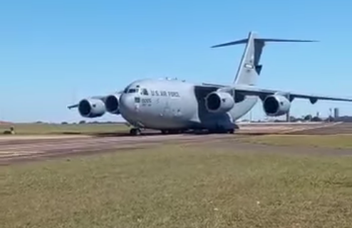 For military training, the US sends large planes to the capital