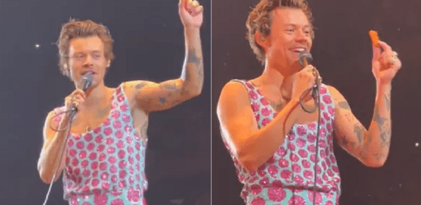 Harry Styles hit the nuggets during a concert in the US