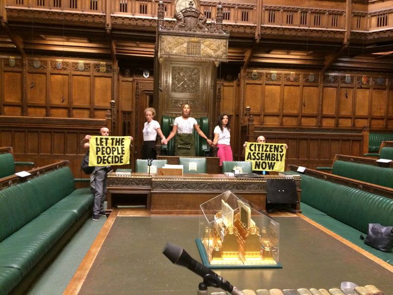 Extinction Rebellion protesters enter the UK House of Commons