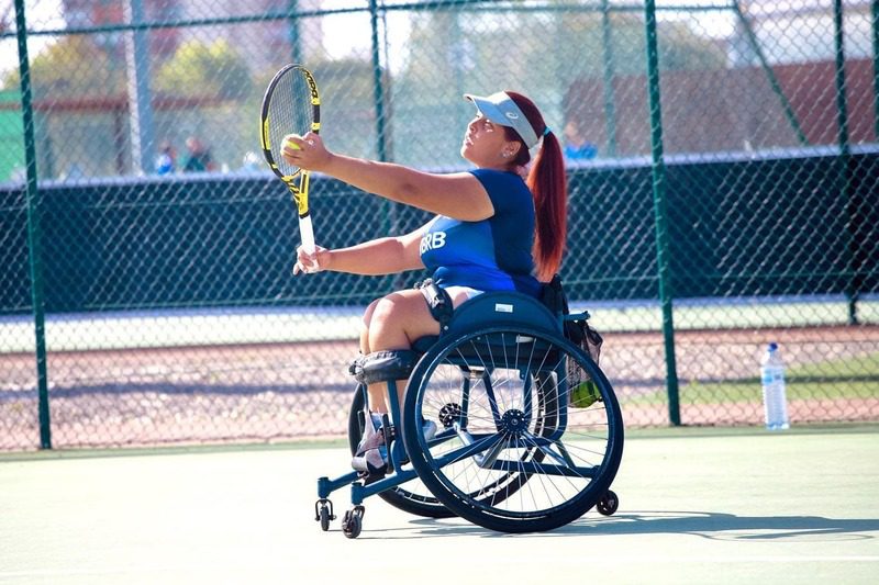 Athlete holding a tennis racket