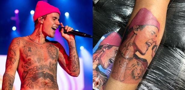 Justin Bieber shares a tattoo of his face made by a Brazilian