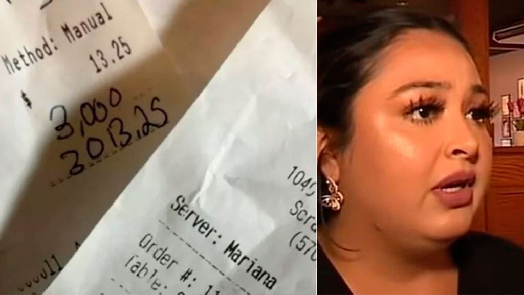 The waitress is having a nightmare after receiving a tip of R$15,500