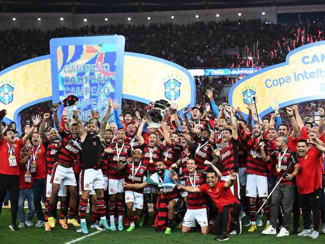 Flamengo celebrate the conquest of Copa de Brazil over Corinthians