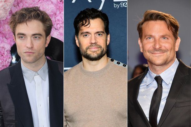 Robert Pattinson, Henry Cavill, and Bradley Cooper, respectively.  (Source: Getty Images)