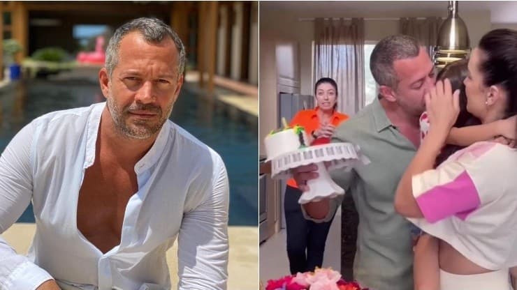 Malvino Salvador gets excited at the party and knocks on his daughter's birthday cake.  Photos: Reproduction/official Instagram of the actor.
