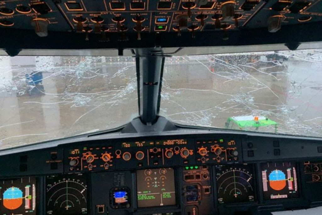 An Airbus A320 was also damaged shortly before the A330 in the same flight area